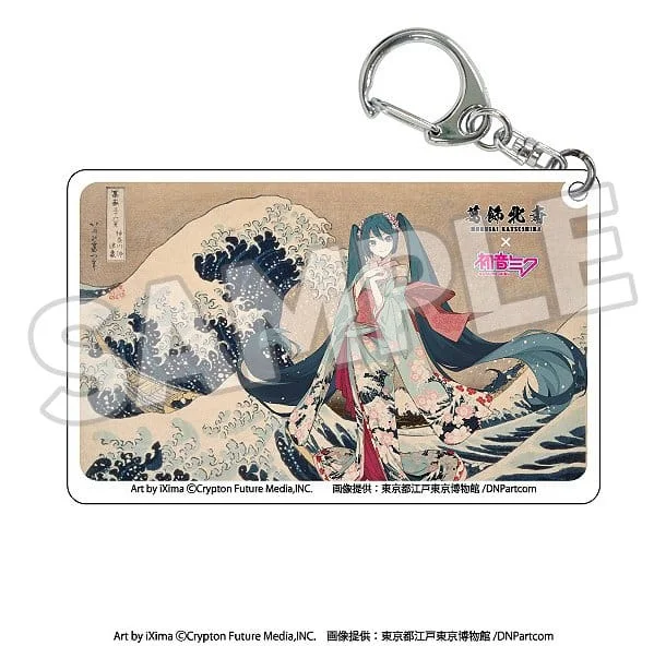 Katsushika Hokusai x Hatsune Miku Acrylic Keychains (7 cm x 8.5 cm) Blind Box - 1 Unidade Aleatória